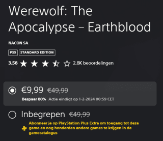 Werewolf: The Apocalypse – Earthblood oor €9,99 in de Playstation Store