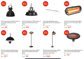 Tot 75% korting op Perel terrasverwarming items bij Brico