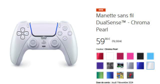 Manette sans fil PS5 chroma pearl à 59,99€