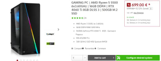 Gaming PC voor €699 bij Memory PC