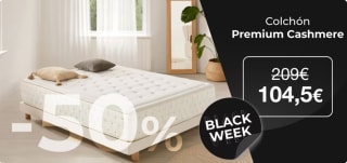 Descuento 50% Colchón Premium Cashmere HR Alta densidad en Mobelium