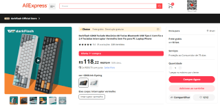 Teclado Gamer da Darkflsah - R$ 118,22