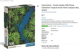Puzzle marca Clementoni Vista aérea del trópico de 500 piezas por 5,99€