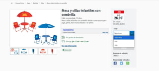 Mesa y sillas infantiles con sombrilla por 26,99€