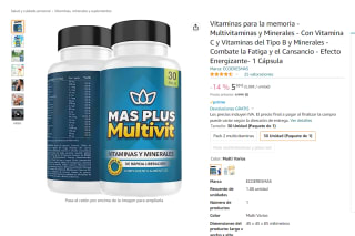 Vitaminas para la memoria, Efecto Energizante por 5,99€