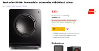 TruAudio - SS-10 subwoofervoor €333 bij Bol.com