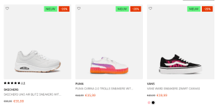 20% korting op alle sneakers bij Ziengs