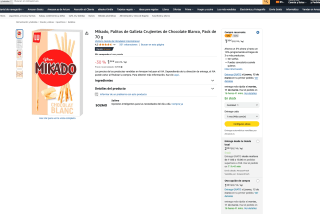 Mikado Palitos de Galleta Crujientes de Chocolate Blanco Pack de 70 g por soo 1,58€