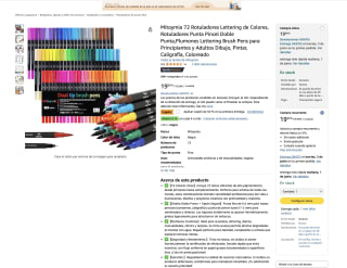 72 Rotuladores Lettering de Colores Rotuladores Punta Pincel Doble Punta por solo 9,99€