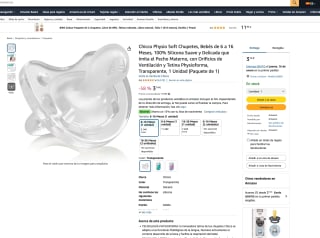 Chupete Chicco Bebés de 6 a 16 Meses 100% Silicona Suave y Delicada , Con Orificios de Ventilación y Tetina Physioforma Transparente por solo 3,14€
