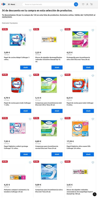 -5€ de Descuento directo por compra de 12€ en Carrefour.