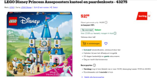 LEGO Disney Princess Assepoesters kasteel en paardenkoets voor €52,99 bij Bol