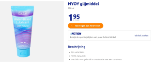 NYOY glijmiddel 100 ml voor €1,95 bij de Action