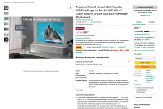 Proyector Portátil WiFi Full HD 1080P por solo 60,97€