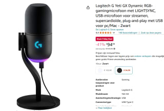Logitech G Yeti GX Dynamic RGB-gamingmicrofoon voor €94,99 bij Amazon