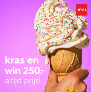 Altijd prijs! Kras en zie welke prijs jij hebt gewonnen bij HEMA