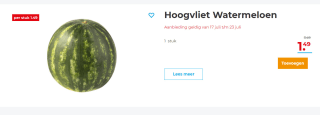 Watermeloen per stuk voor €1,49 bij Hoogvliet