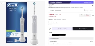Cepillo de dientes Oral-B Vitality 100 CrossAction por 10,44€