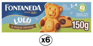 6 Unidades de Fontaneda Osito Lulu Bizcochos Rellenos de Chocolate por 3.40€ en Forma de Oso con Leche por 7.61€