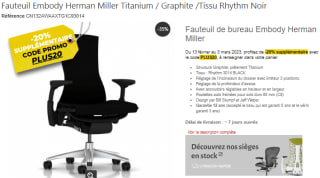Ne ratez pas la promotion du moment sur le Fauteuil Embody - Herman Miller