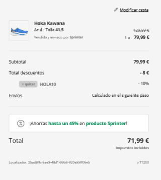 Zapatillas Hoka Kawana Running Hombre por 71,99€