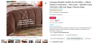 Linenspa Edredón nórdico microfibra 4 estaciones cama 150 por 35,99€