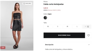 Falda corta lentejuelas Pieces por 4.99€