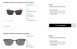 Diverse Hugo Boss zonnebrillen voor €17 bij de Mediamarkt