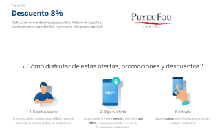 8% descuento en tu entrada por tener cuenta en BBVA