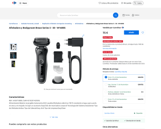 Afeitadora y Bodygroom Braun Series 5 50 W1600S por solo 75€