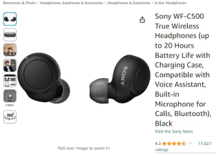 Collect Amazon's Sony true wireless headphones for only £34.74