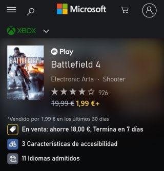 Juego Battlefield 4 por 1,99€.