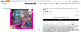 2 muñecas Barbie de bicicleta de playa, monopatín azul + accesorios por 19,99€
