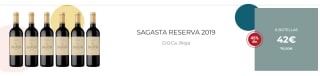 6 Botellas de Sagasta Reserva 2019 por 32€