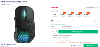 Xtrfy M4 RGB Wireless Gaming Muis, Zwart voor €37,14 bij Azerty