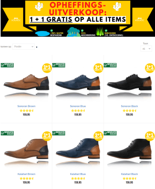 1+1 in de totale leegverkoop bij Vouroc