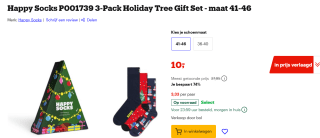 Happy Socks 3-Pack Holiday Tree Gift Set voor €10 bij Bol