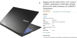 Gigabyte G5 KE-52EE213SH laptop voor €673,27 bij Amazon