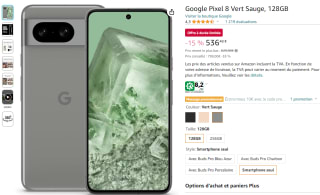 Google Pixel 8 128GB voor €526,34 bij Amazon FR