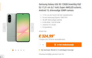 SAMSUNG Galaxy A56 - 5G - 128 GB Awesome Olive voor €324,99 bij Nbb