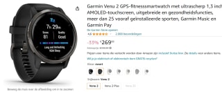 Garmin Venu 2 GPS voor €269,99 bij Amazon