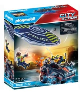 Playmobil Polocia paracaídas Persecución del vehículo Anfibio por 8,63€.