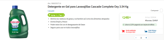 Cascade lavavajillas 3.54kg por $146.29 en Sam's Club