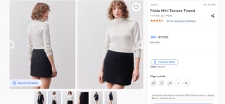 Falda Mini Textura Tweed por $7.990