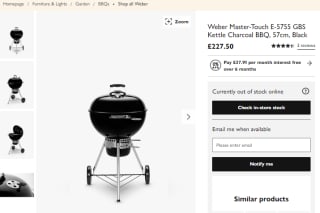 Purchase Weber Master-Touch E-5755 GBS kettle charcoal BBQ from John Lewis for £227.50