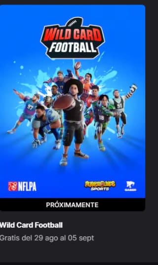 Gratis desde Epic Games juego Wild Card Football 29/08 17h