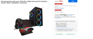 Ordenador Gaming Primux IOX con i5, 16GB, 2TB + 240GB, GeForce® GTX 1650 4GB + Teclado + Ratón + Alfombrilla + Auriculares por 799€