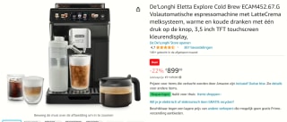 De'Longhi Eletta Explore ECAM452.67.G voor €899,99 bij Amazon