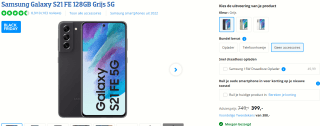 Samsung Galaxy S21 FE, 6GB ram, 128GB opslag, Grafiet voor €399 bij coolblue