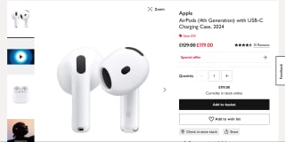 Apple AirPods (4th Gen, 2024) USB-C - £119